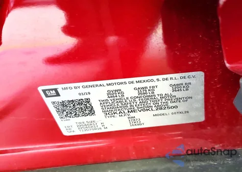 2019 GMC Terrain Sle z USA, uszkodzony, nr VIN 3GKALMEV0KL282500